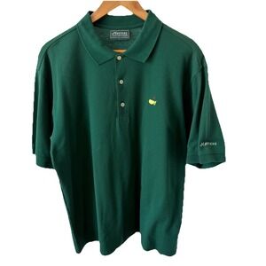 MASTERS COLLECTION 60's Two-Ply Mercerized Pima Cotton Green Golf Shirt Sz Lg
